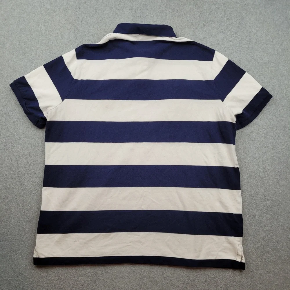 Polo Ralph Lauren Polo Shirt Mens XXL Blue White Striped Big Pony Crest Classic